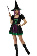 Shimmer Medieval Women Witch Costume Halloween Black Cosplay 5025-092