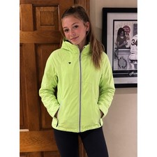 Obermeyer Teen Girls Ski Jacket Lime Green Insulated Hooded Winter Coat L 14-16