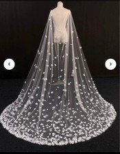 Cathedral Length Flower Bridal Cape