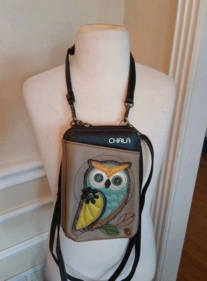 Chala Owl Faux Leather Wallet Crossbody Bag Taupe 5.25''W x 7.5''H x 1.5''D NWT