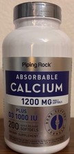 Absorbable Calcium 1200mg  25mcg/1000IU Vitamin D 200 Softgels Piping Rock