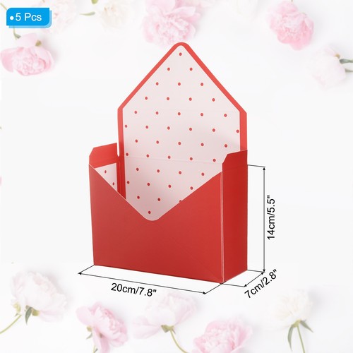 5 x Paper Flower Gift Bags Paper Bouquet Flower Gift Bag Red - Picture 2 of 7