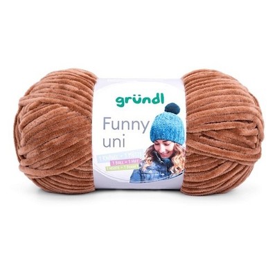 GRÜNDL WOLLE FUNNY UNI 100 g HELLBRAUN CHENILLEGARN