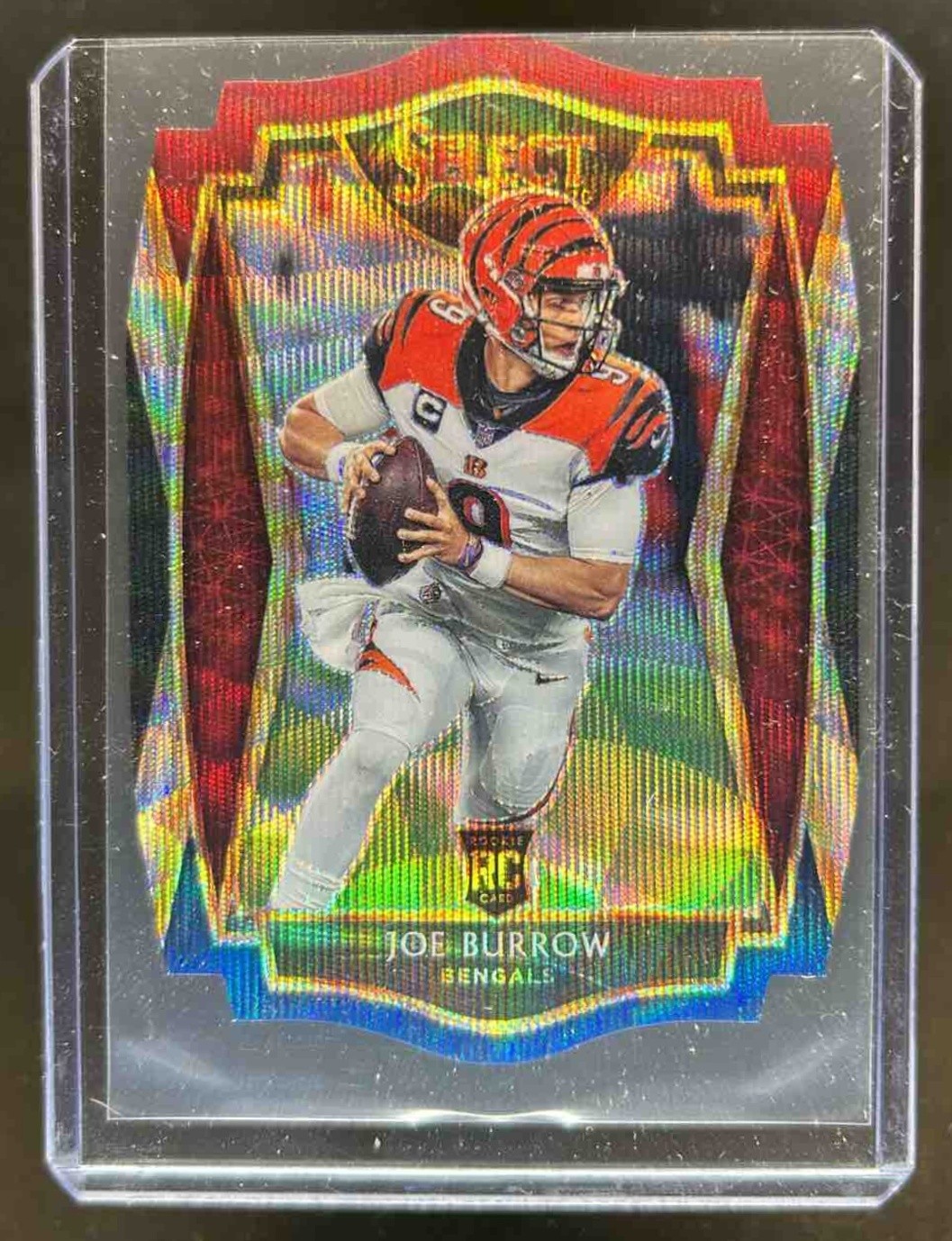 2020 Select Joe Burrow RC Tri Color Prizm Die Cut Premier Level #146 Bengals