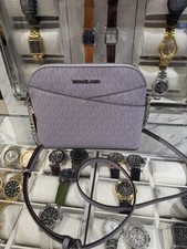 Michael Kors Small Medium Dome Crossbody Lilac MK Signature Bag Purse Satchel