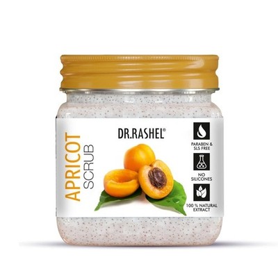 DR.RASHEL Apricot Scrub For Face & Body (380 Ml) Dead Skin Tan Blackhead Remover