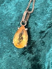 Vintage Antiker Anh&auml;nger Silber mit gelbem Edelstein 950er /Kette 835er Citrin ?