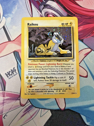 Pokemon TCG Raikou 13/64 Neo Revelation Holo Rare Unlimited English SWIRL