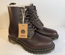 NWT Dr. Martens 1460 Serena Fur Lined Brown Leather Boots Women s Size 8