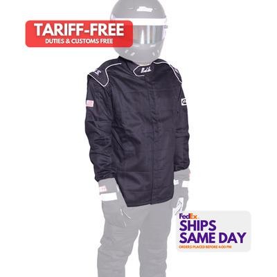 Rjs Safety 200430108, One Jacket Black 3X-Large Sfi-3-2A/5 Fr Cotton Black Perfo