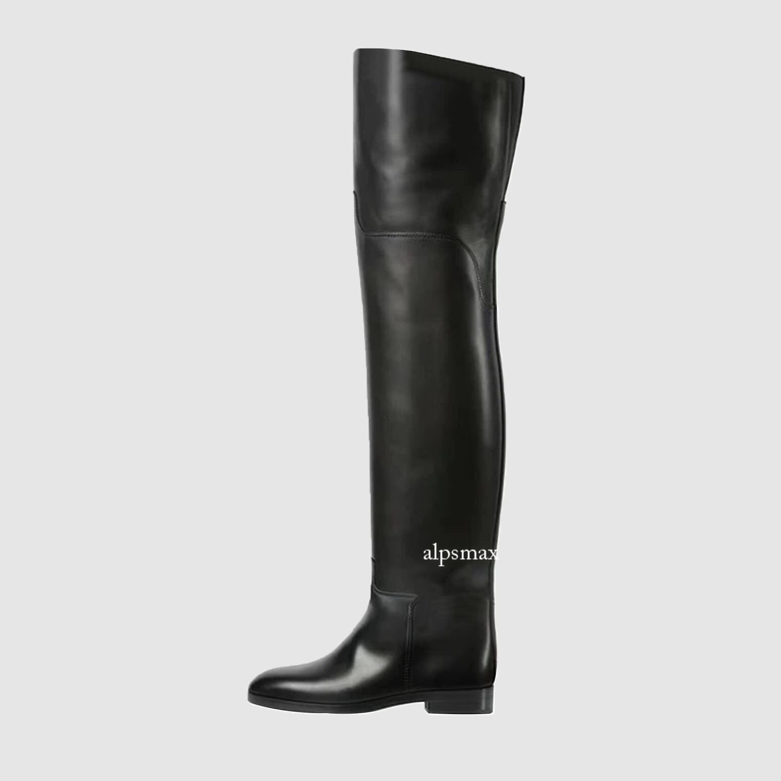 Winter Knight Boots New Round Toe Over The Knee Boots Women's Leather Club Boots