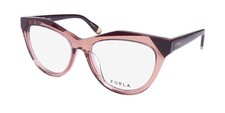 NEW FURLA VFU766V EYEGLASSES FULL-RIM 0805 PLASTIC BROWN UNISEX CAT EYE