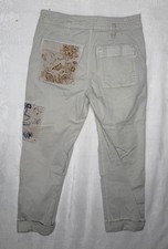 Pilcro Anthropologie Cr me Floral Accent Wide Jeans size 28