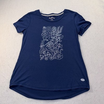 Reel Legends Marlin Blue Short Sleeve Polyester Linen T-Shirt Women's Small Fish