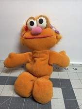 1997 Tyco Sesame Street Muppet ZOE Doll 8" Plush Stuffed Beanie Bean Orange