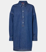 NWT Gucci Cotton Shirt 42 Ladies' Navy Blue 812609 embroidered denim Oversize