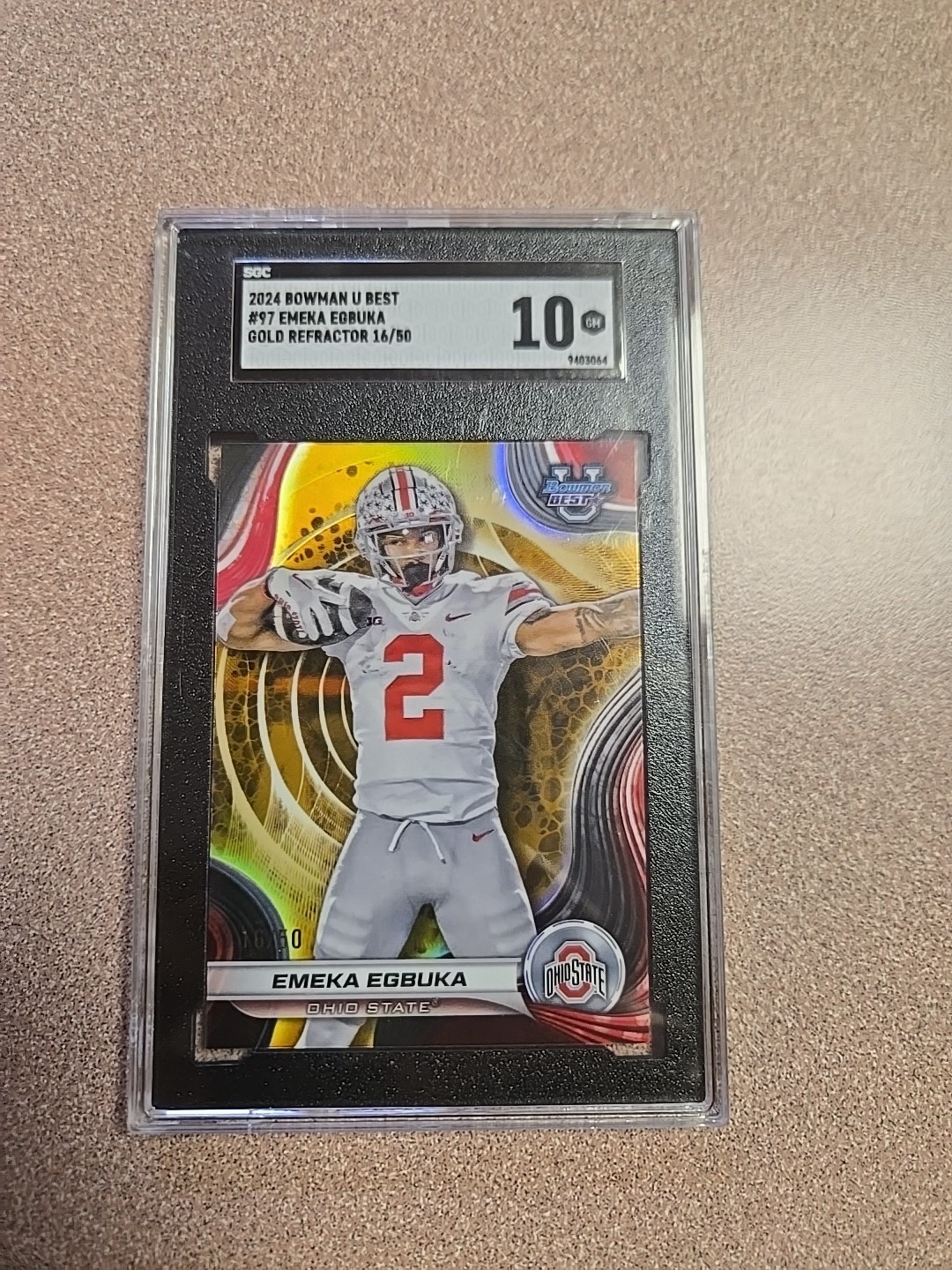 2024 Bowman U Best - Emeka Egbuka - Gold Refractor /50