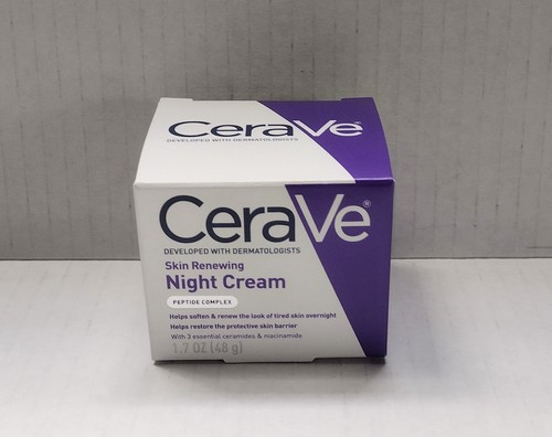 Cerave Skin Renewing NIGHT CREAM PEPTIDE COMPLEX Hyaluronic Acid ~ 1.7 oz - NEW