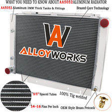Aluminum 4 Row Radiator For 1960 1961 1962 1963 Ford Galaxie 500XL L6 V8 22.5"W