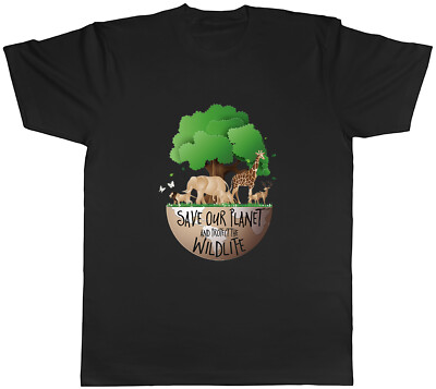 Save Our Planet Protect Our Wildlife Herren Unisex T-Shirt Tee