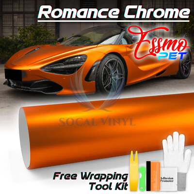 ESSMO PET Romance Chrome Lava Orange Auto Car Vehicle Vinyl Wrap Decal Sticker