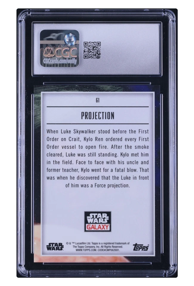 2023 ⭐ CGC-10 -Chrome Star Wars Galaxy Projection #61 Aqua Refractor 2/199 Pop/1 - Image 2 of 2