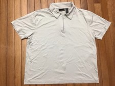 Dkny Mens Light Gray Short Sleeve 1/4 Zip Casual Polo Shirt Size XL Golf Nylon