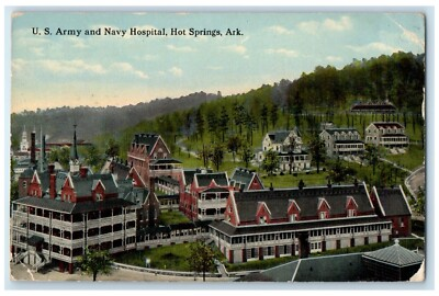 #ad 1917 US Army Navy Hospital Exterior View Building Hot Springs Arkansas Postcard $8.42