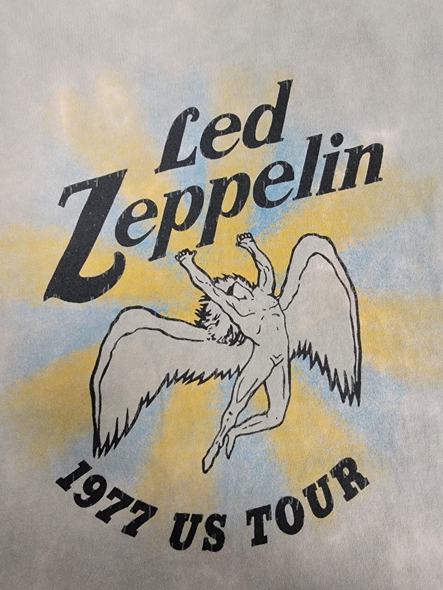 トップス Led Zeppelin 1977 US TOUR T original Led Zeppelin US Tour 1977 Jimmy Page Rock Official Tee T