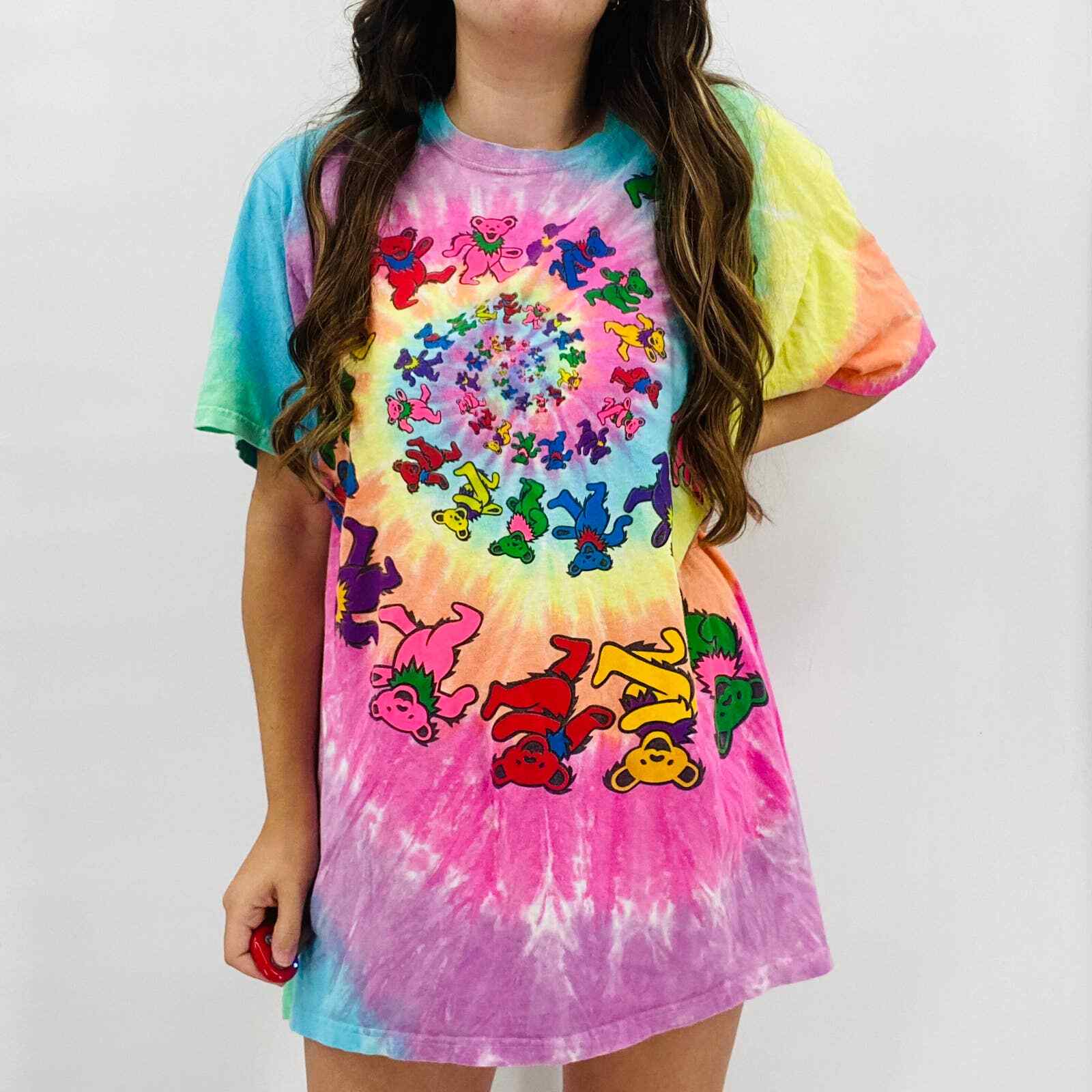 grateful dead dancing bear tie dye t shirt