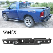 Rear Bumper For 2009-2018 Dodge Ram 1500 w/LED Pod Lights+License Lamps+D-Rings
