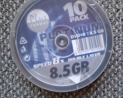 10-er Pack DVD-Rohlinge Platinum DVD+R, 8,5 GB, Double Layer
