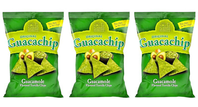 Guacachip Original Guacamole Flavored Tortilla Chip 5 Oz Bag 3 Pack