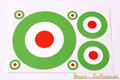 VESPA - SET 7x Aufkleber ''Italy Target'' - V50 PK PX GL Rally Sprint Mod Italien