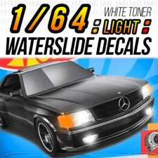 1/64 Scale '89 Mercedes 560 SEC AMG Head Tail Light WaterSlide Decals for Hot
