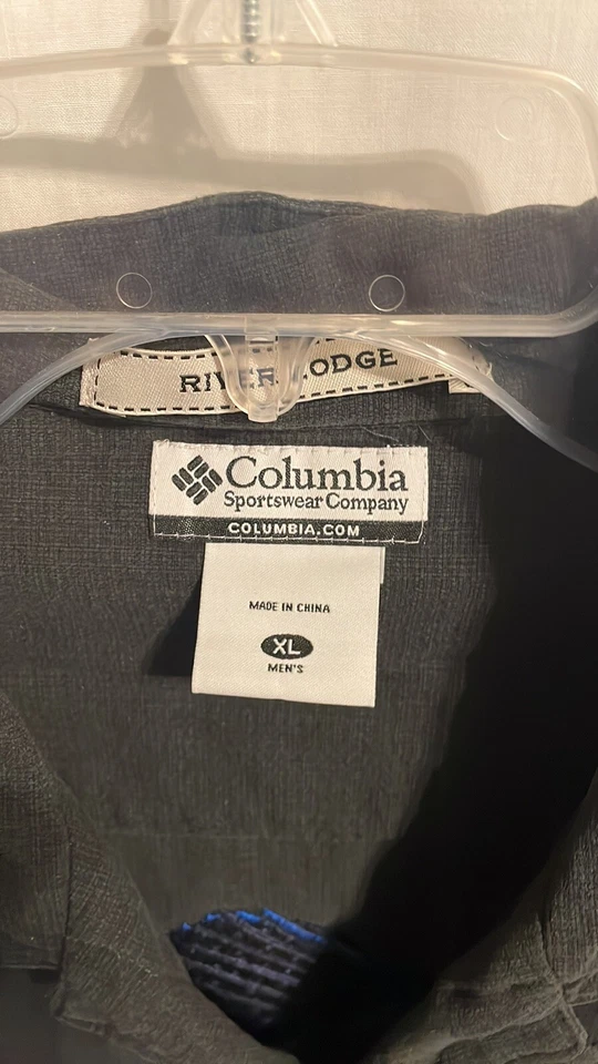 Columbia River Lodge Black Embroidered Marlin Back Mens Casual Shirt Size Sz XL - Image 2 of 4