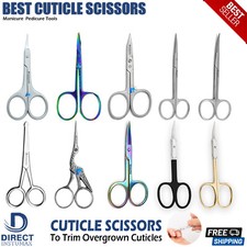 CUTICLE SCISSORS STAINLESS STEEL FINGER TOE NAIL SCISSORS CURVED MANICURE