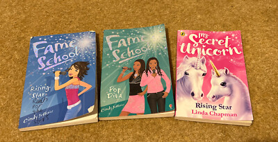 3 Book Set Fame School Rising Star Chapman Pop Diva My Secret Unicorn Jefferies