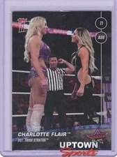 Charlotte Flair def. Trish Stratus - WWE TOPPS NOW Card 45 DEFENDS TRISH STRATUS