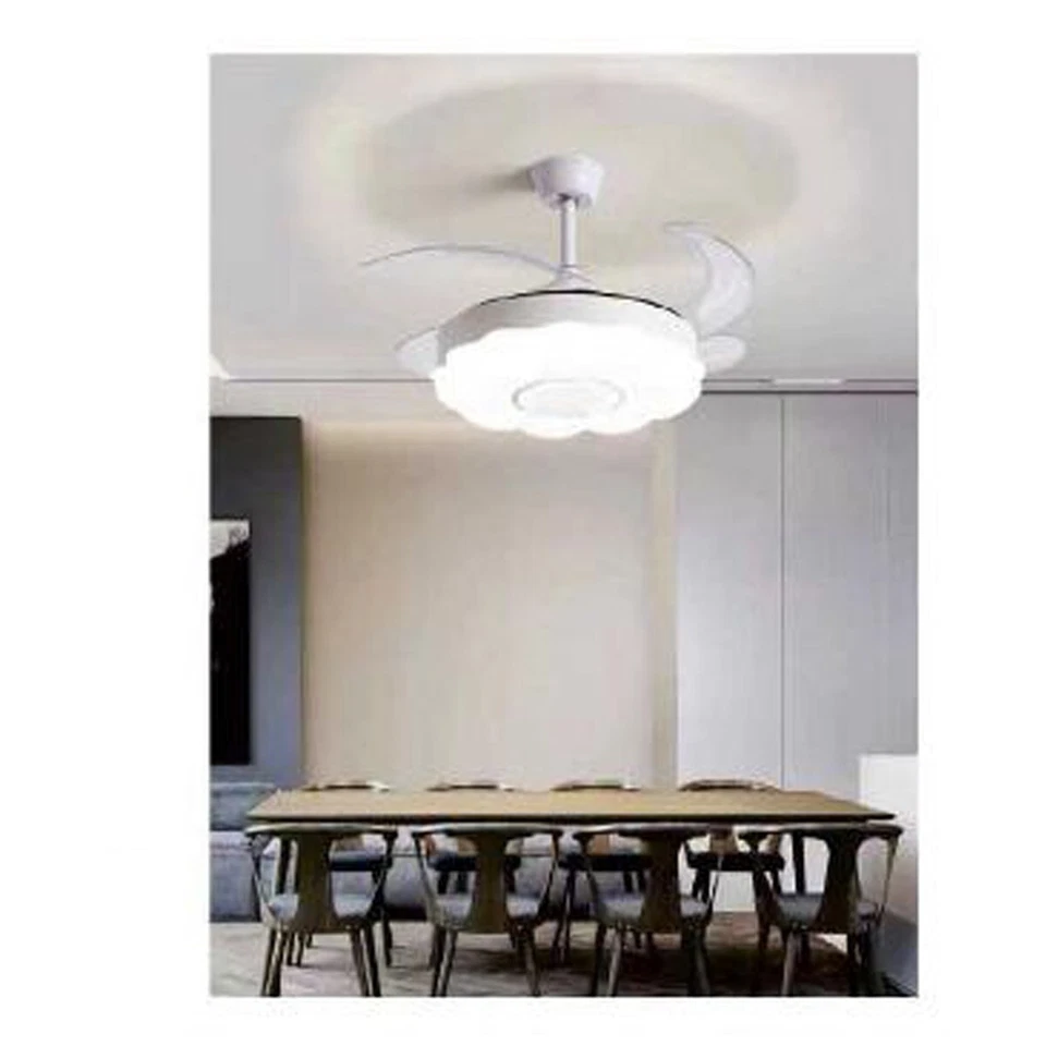 VENTILATORE SOFFITTO LUCE PALE SCOMPARSA 96W LAMPADARIO SOSPENSIONE 50CM SJ-196 - Immagine 2 di 3