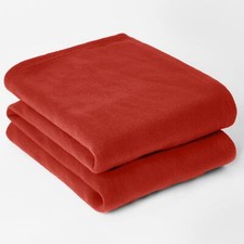 OHS Warm Soft Plain Fleece Throw Over Large Decorative Sofa Bed Blanket