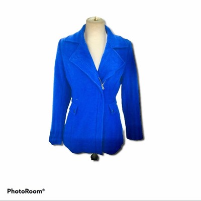 asymmetrical zip wool coat