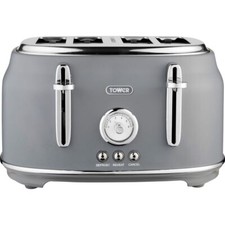 Image of Tower T20065GRY Renaissance 4 Slice Toaster Grey