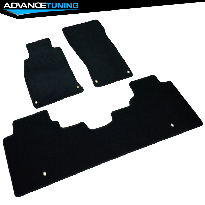 Fits 1113 Infiniti M37 Sedan Floor Mats Front & Rear Black Nylon 3PC