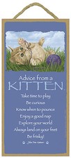 Advice from a Kitten Inspirational Wood Nature Cat Sign Plaque Made in USA