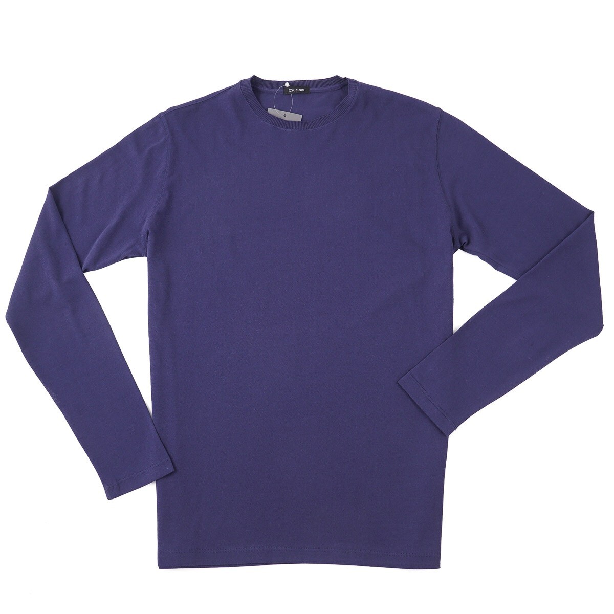 Cruciani Night Blue-Purple Long Sleeve Knit Cotton Shirt Slim L 
