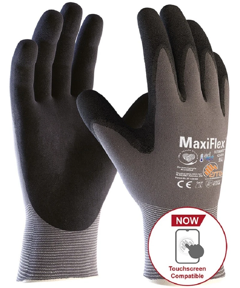 ATG Maxiflex Ultimate Adapt 42-874B guantes recubiertos de palma espuma de nitrilo guantes de trabajo