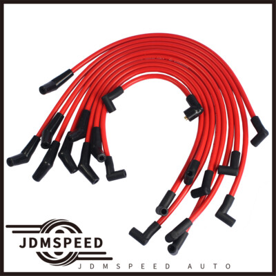 Red a Set 10.5mm For Ford SB SBF 302 5.0L 5.8L Racing Spark Plug Wires JDMSPEED 