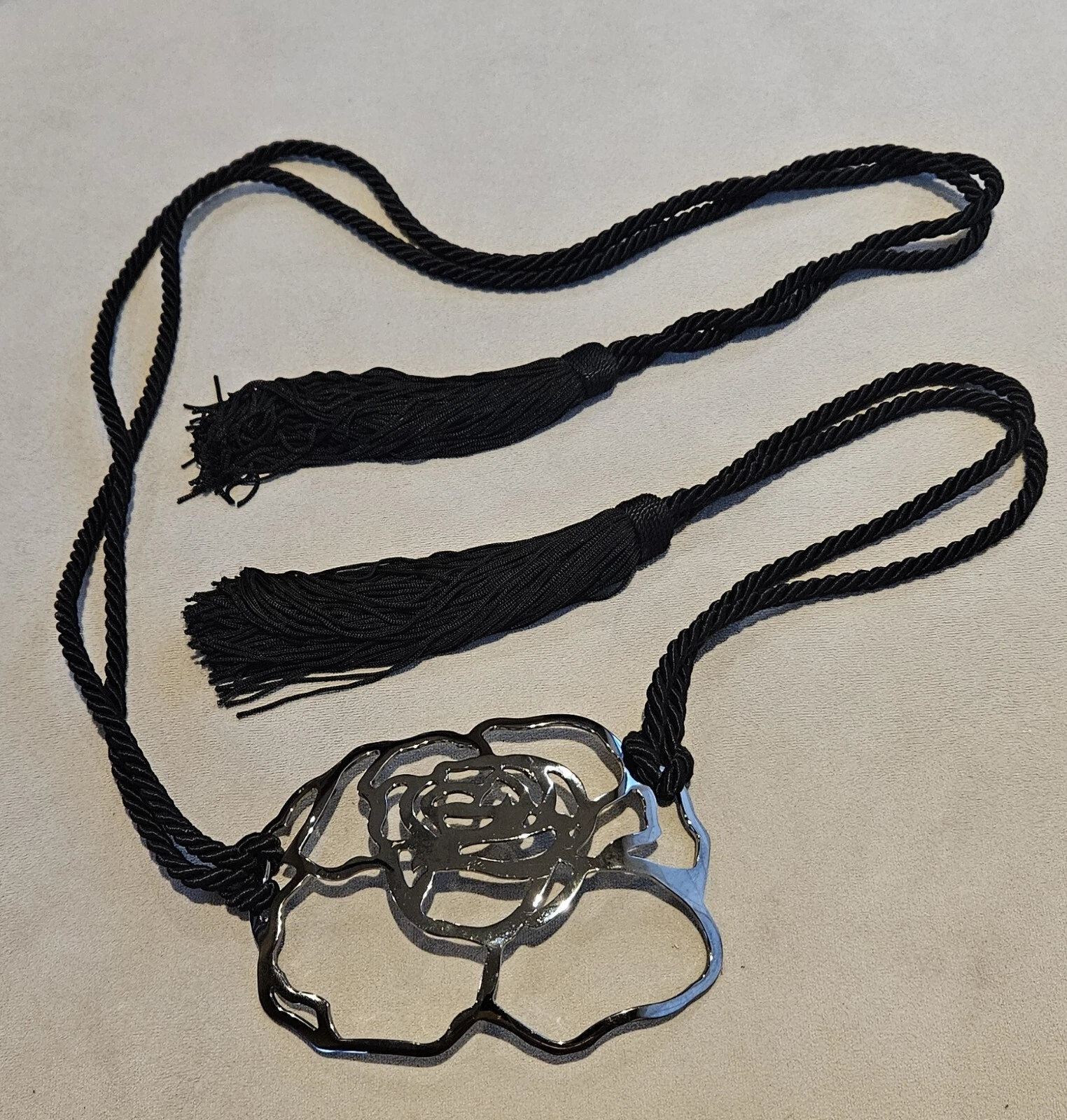 Valentino Fall Winter 2002 Braided Silver Rose Flower Belt