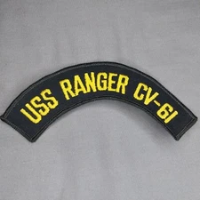 USS Ranger CV-61 US NAVY Large Ribbon 6" x 1 1/2" Iron On Patch